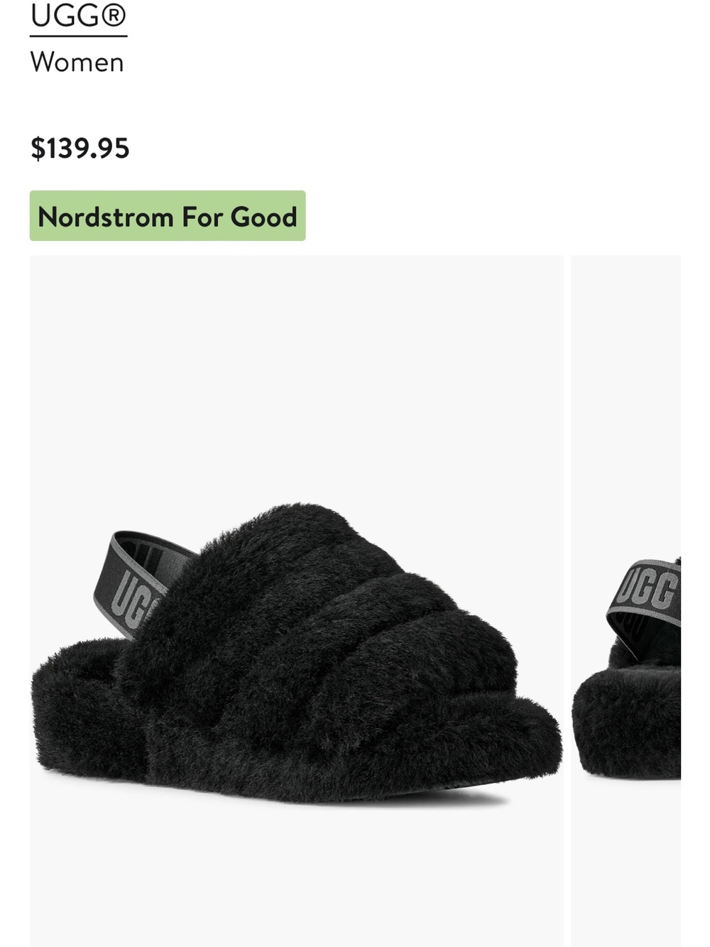 UGG Black Fluff Yeah Platform Slipper